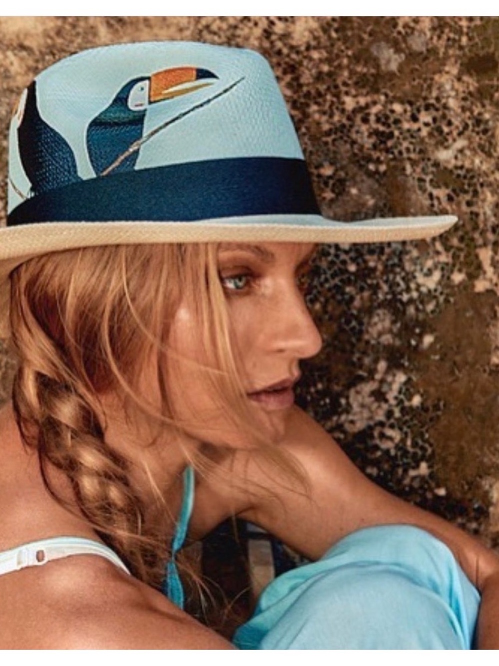 Hannia Char Toucan Fest Panama hat artisan hand made painted